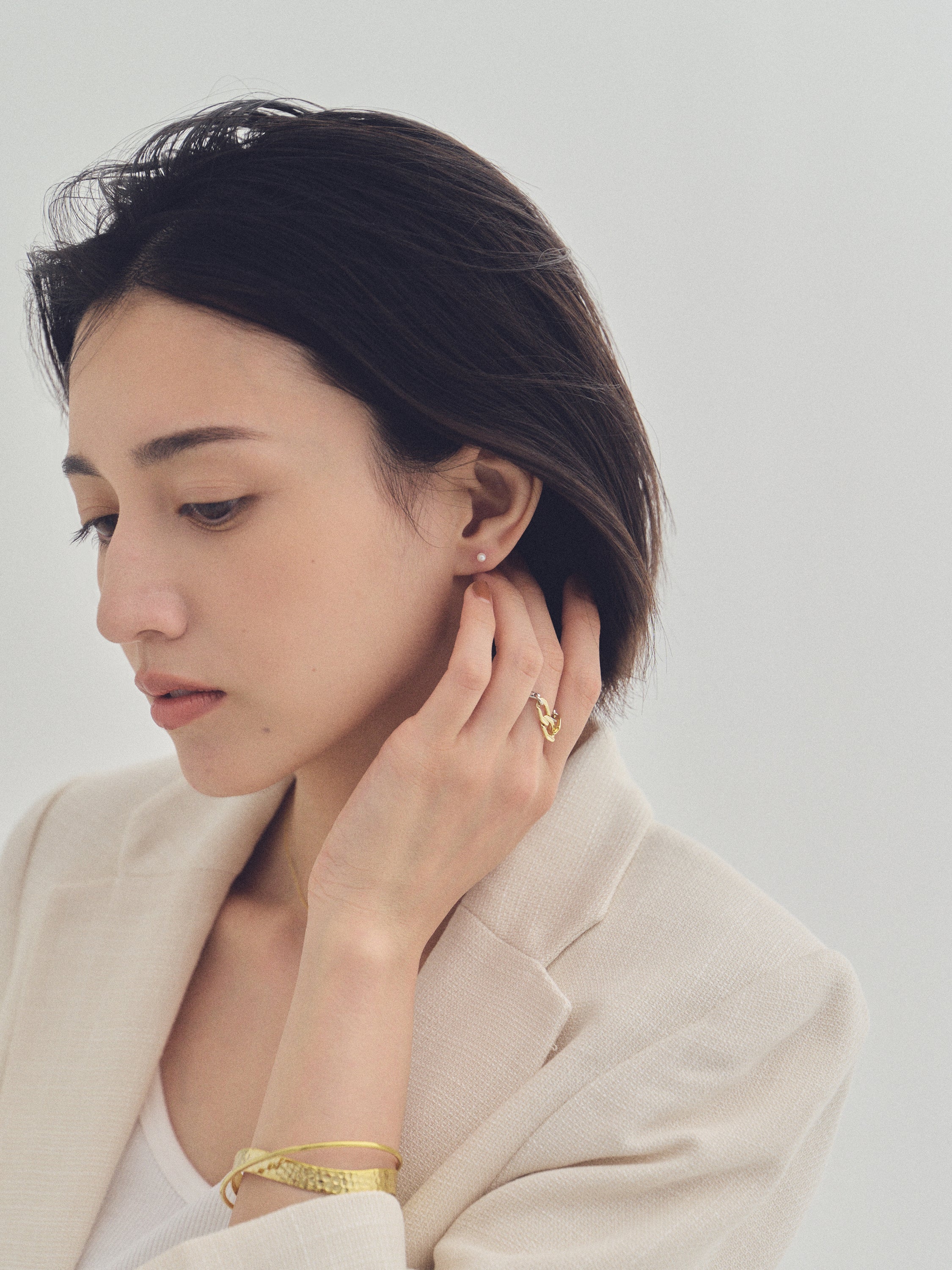 K18post 貝パールピアス 8サイズ | LOKUMI