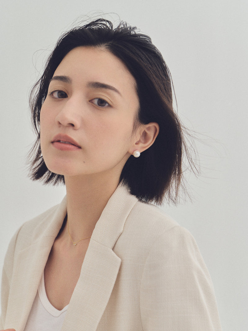 K18post 貝パールピアス 8サイズ