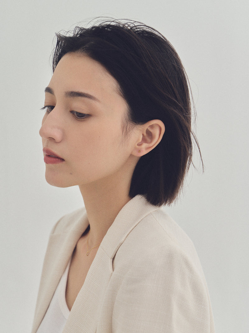 K18post キューブピアス 2サイズ×3カラー