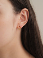 K18post スクエアフレームピアス