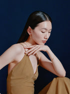 K18post スクエア＆キューブピアス