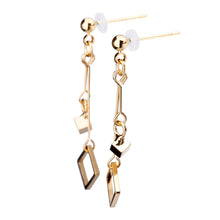 K18post スクエア＆キューブピアス