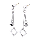 K18post スクエア＆キューブピアス