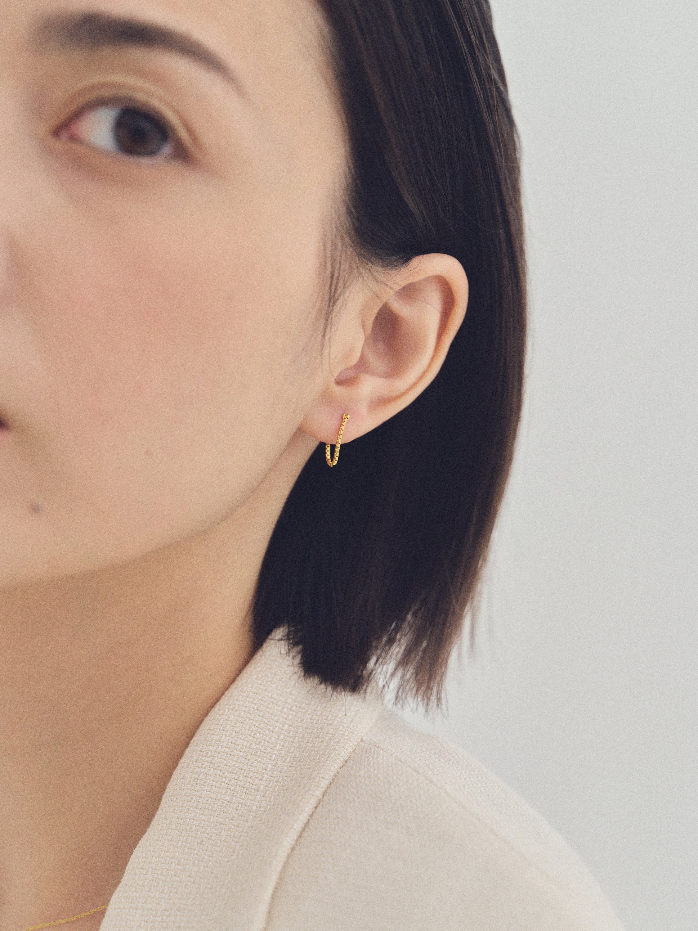 K18post ベネチアンチェーンフープピアス | LOKUMI