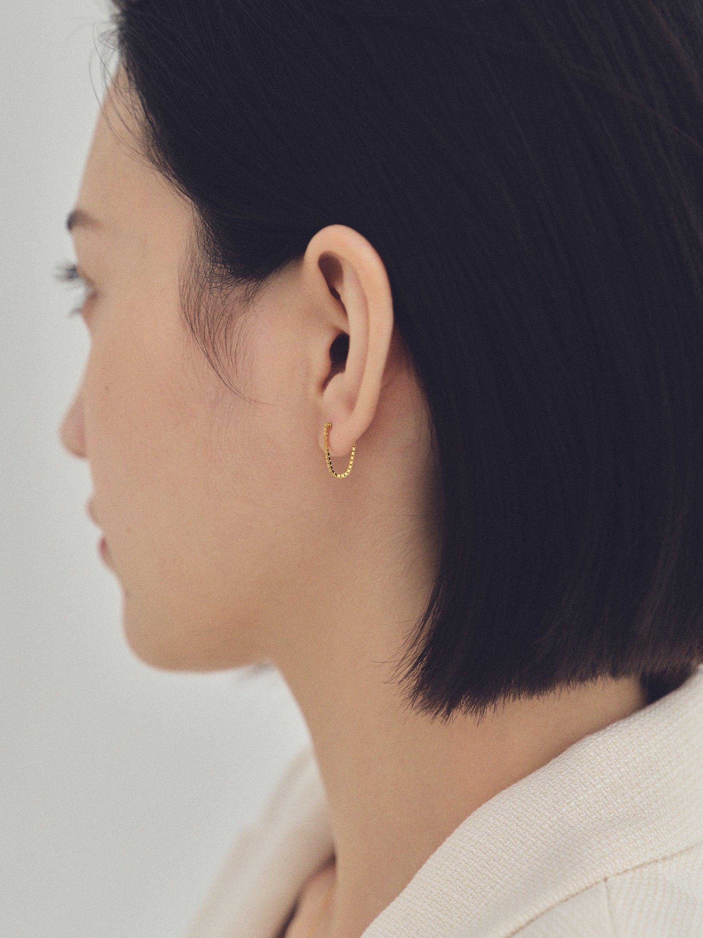 K18post ベネチアンチェーンフープピアス | LOKUMI