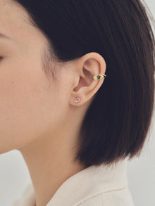 K18post パヴェオープンハートピアス