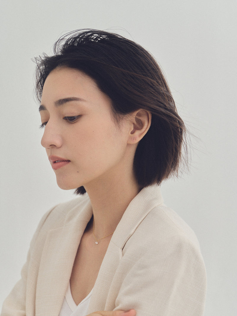 K18post ハンドメイドリボンピアス