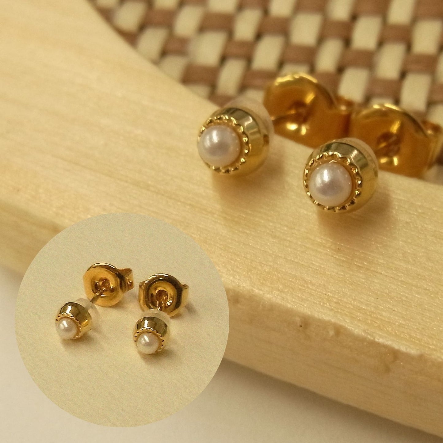 K18post プチシンプルスタッドピアス