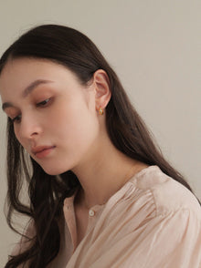 K18post ドロップフープピアス ミディアム