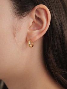 K18post ドロップフープピアス ミディアム