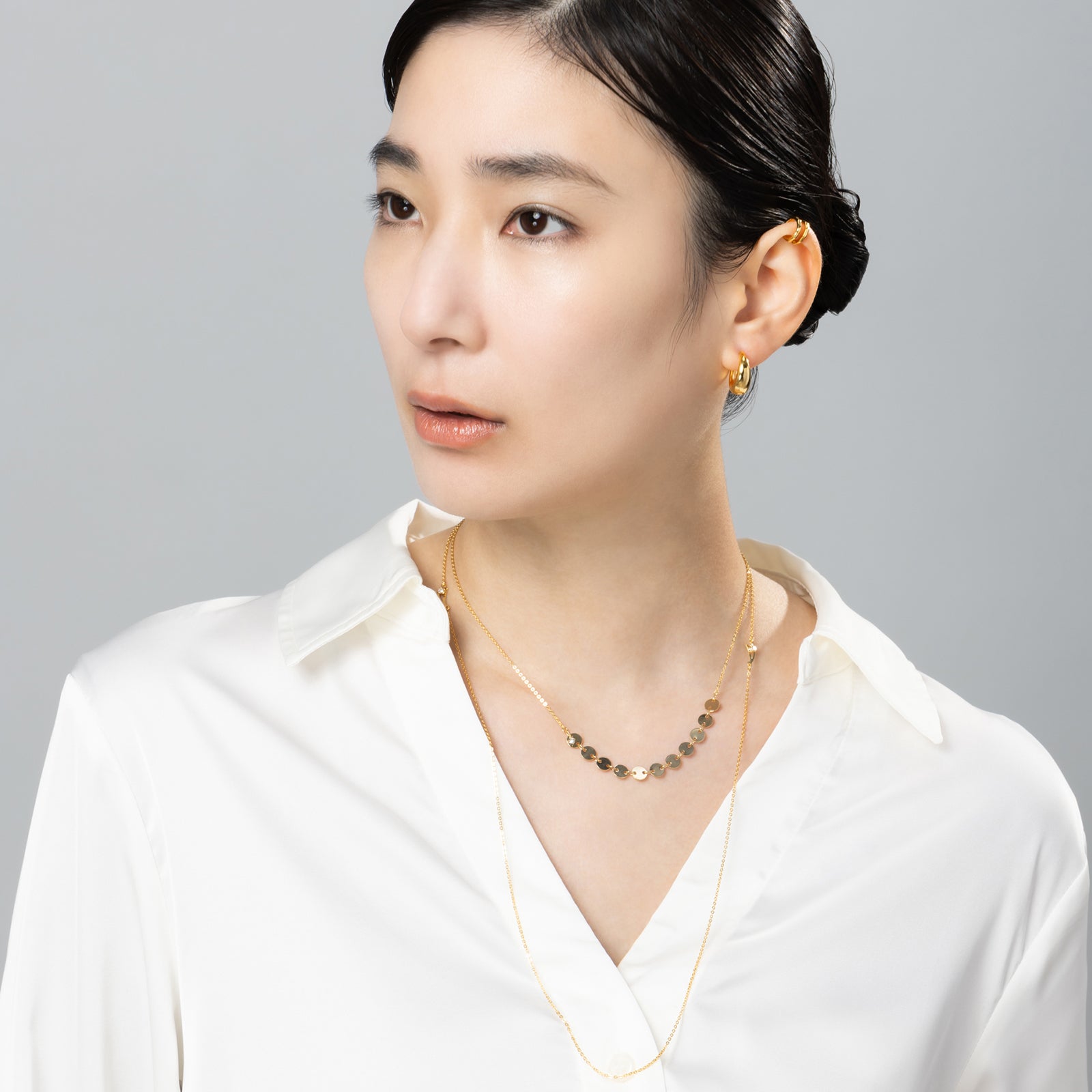 K18post ドロップフープピアス ラージ – LOKUMI