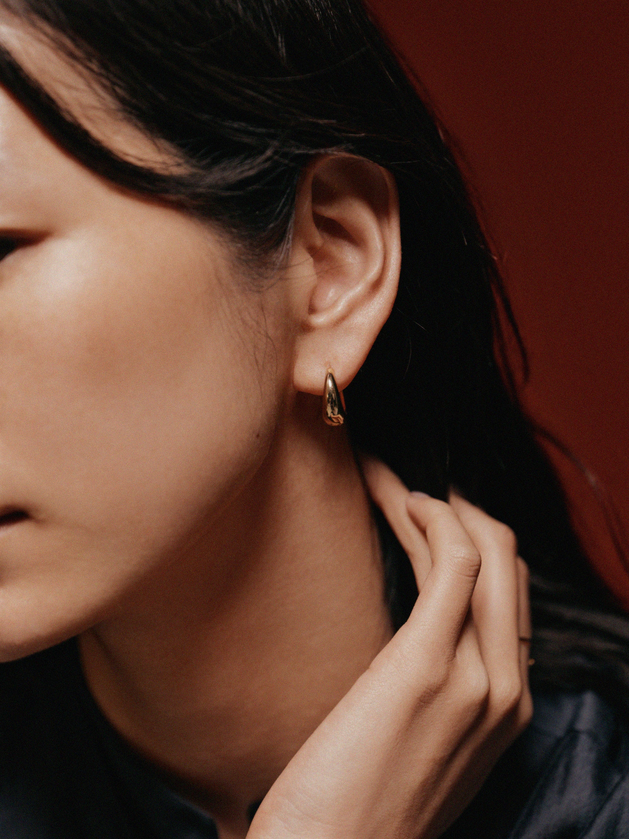 K18post ドロップフープピアス ラージ