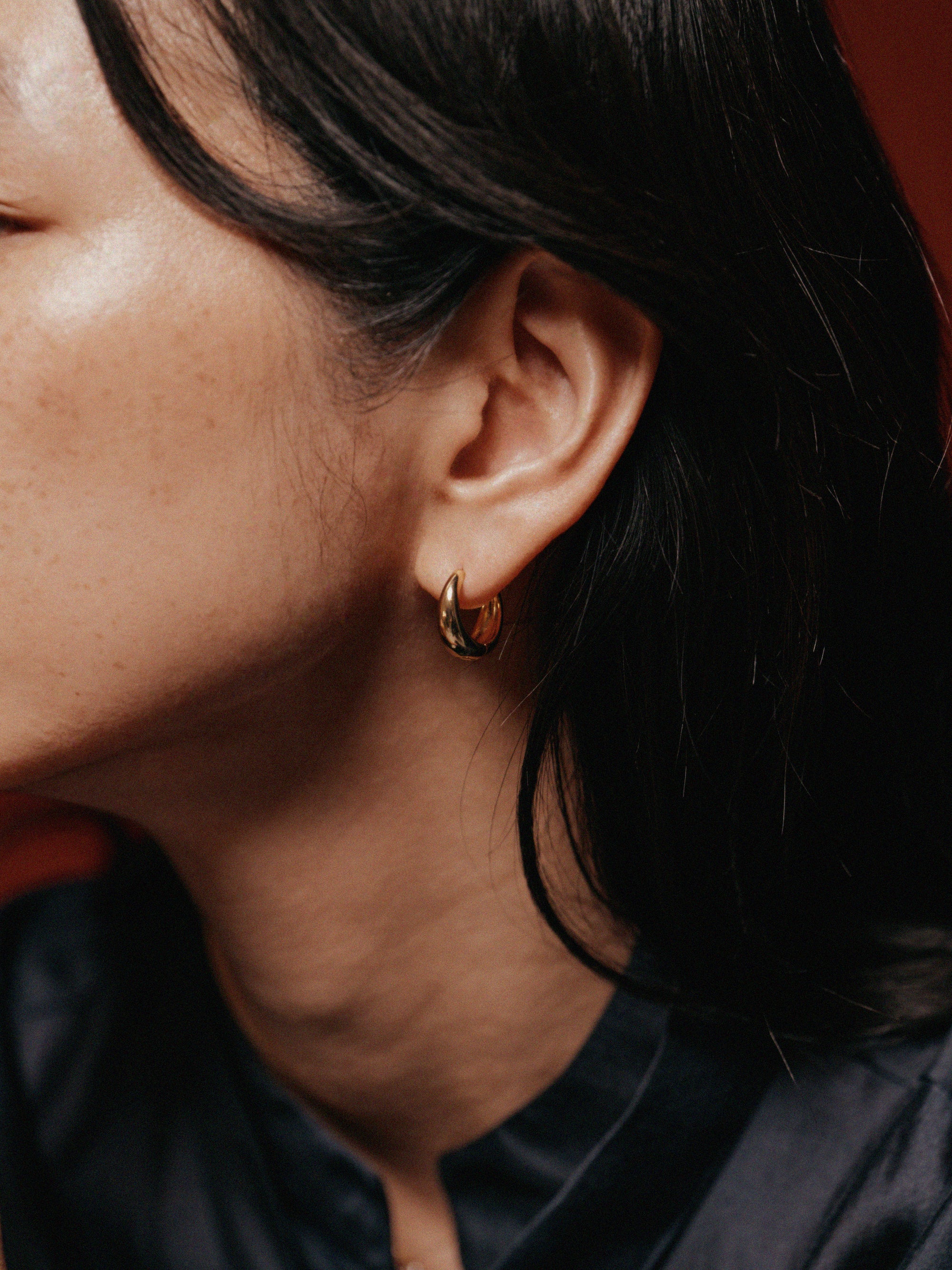 K18post ドロップフープピアス ラージ