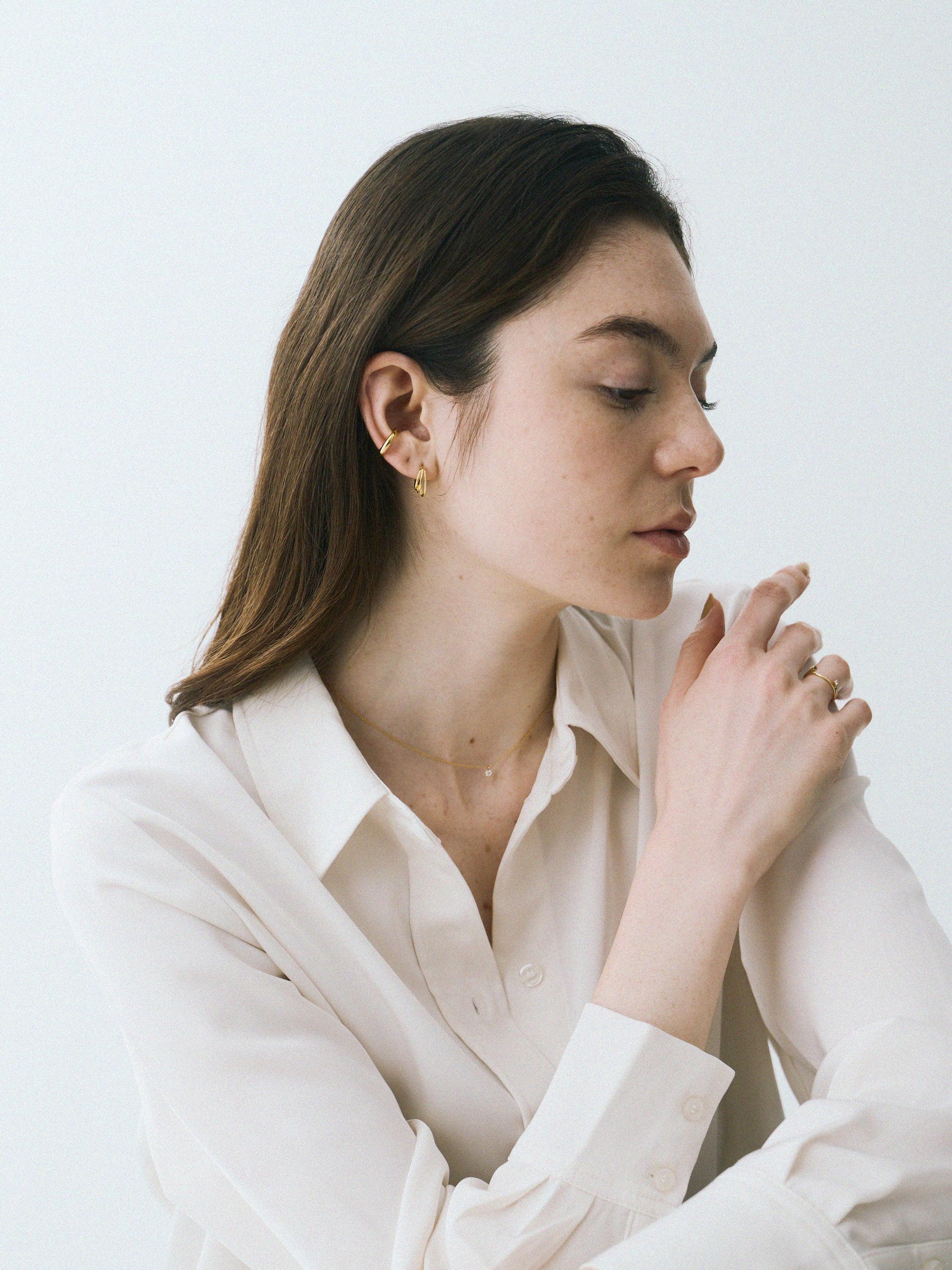 ピアス　No.4433 K18post トリニティフープピアス | LOKUMI