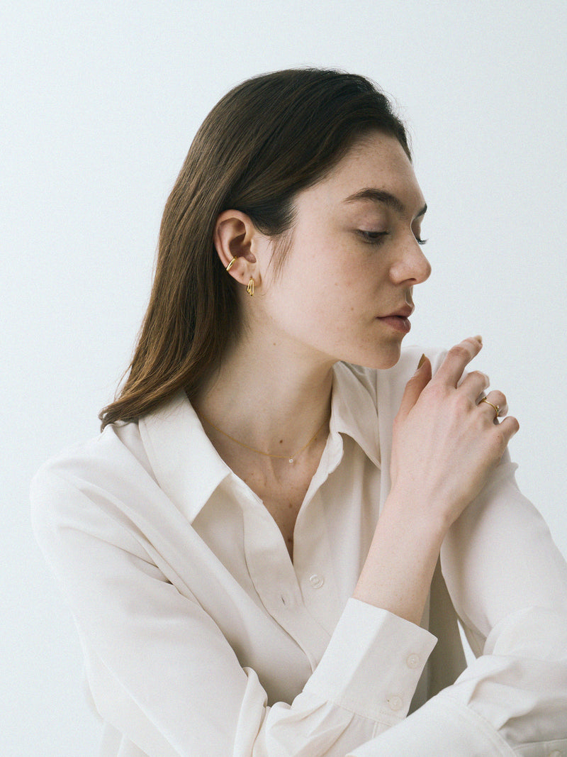 Pt900post トリニティフープピアス