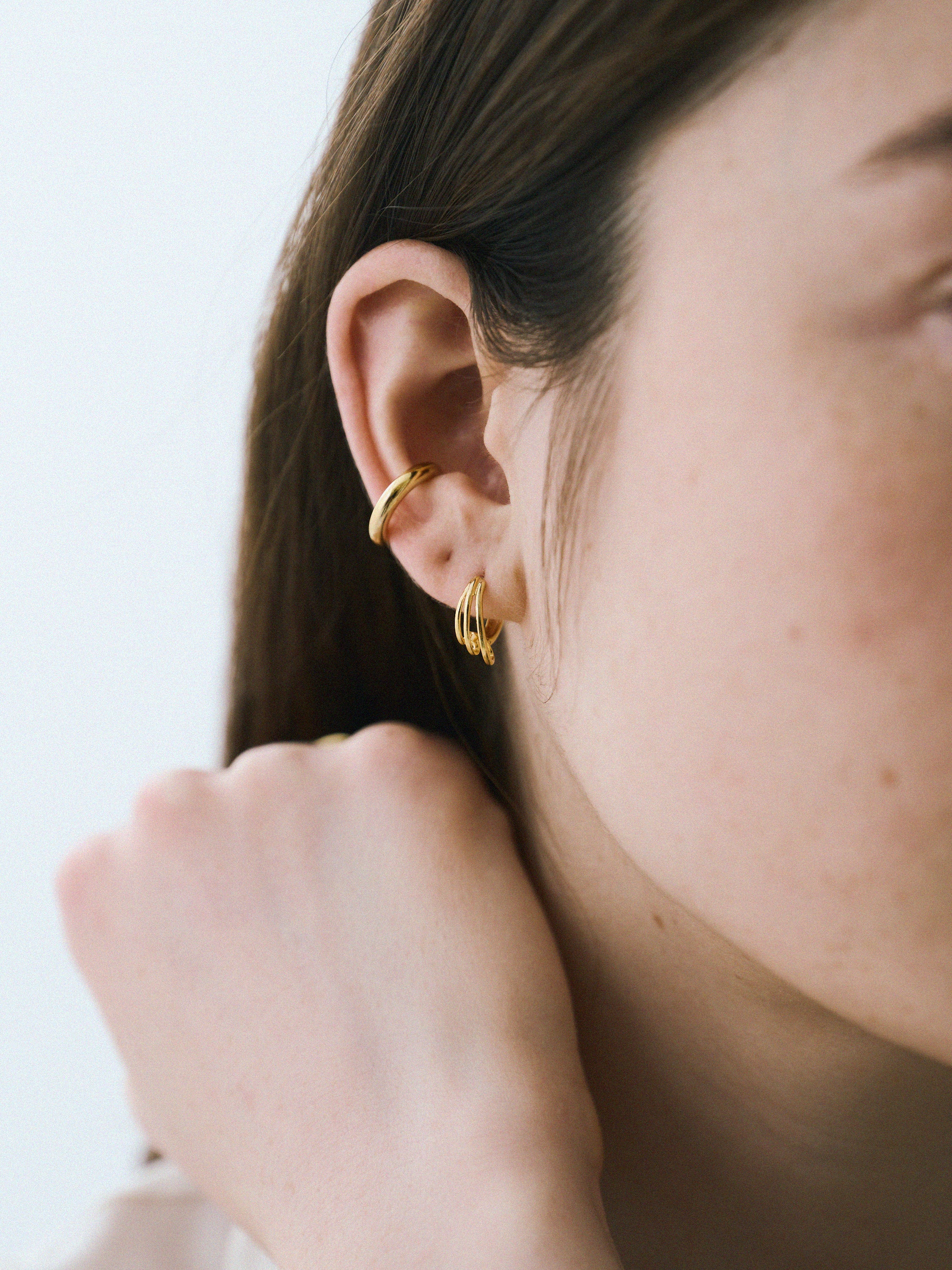 K18post トリニティフープピアス