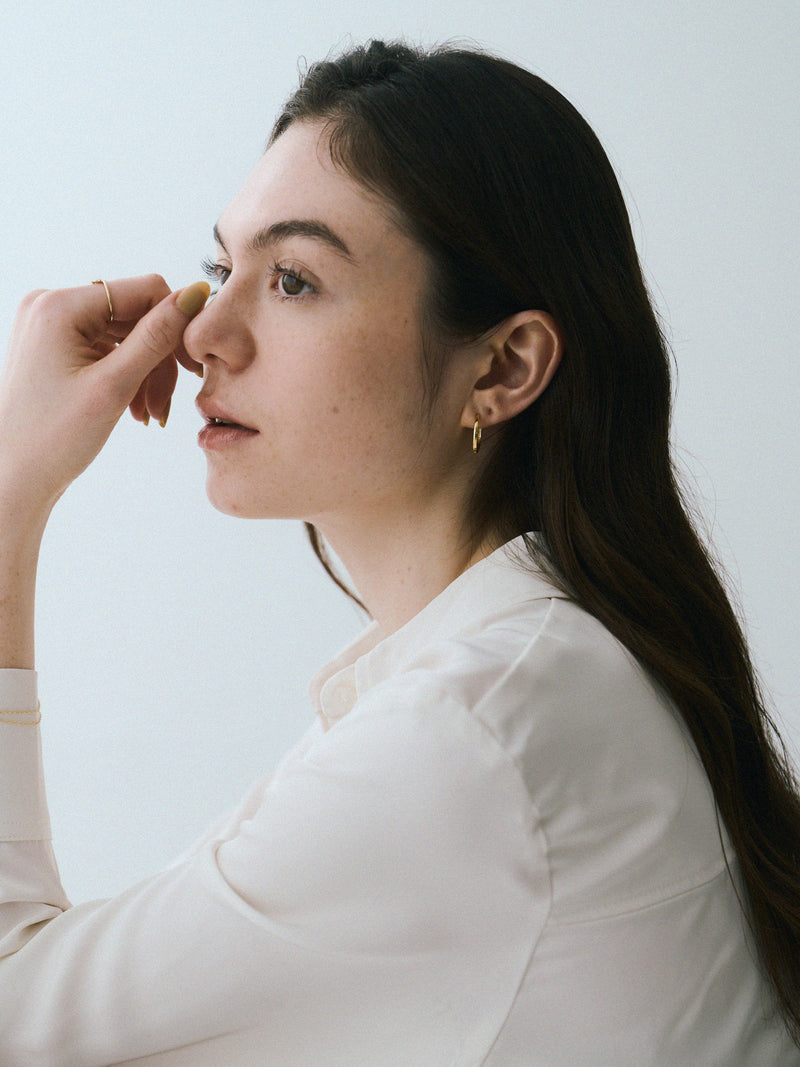 K18post プレーンフープピアス