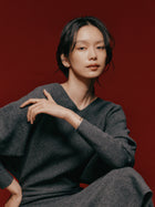 Pt900post フラットドロップフープピアス