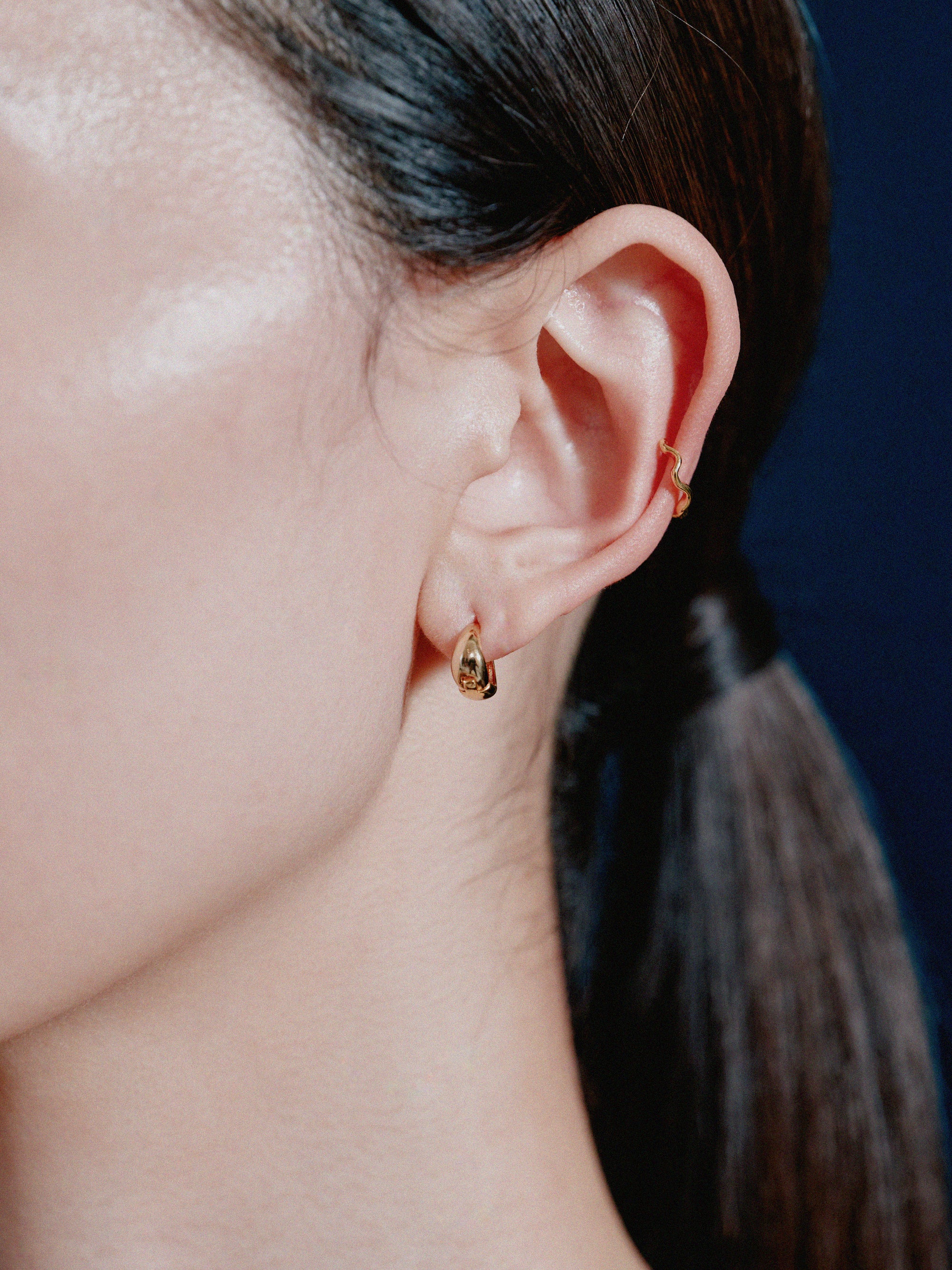 K18post ドロップフープピアス スモール