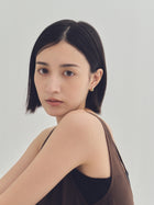 K18post スクエアフープピアス