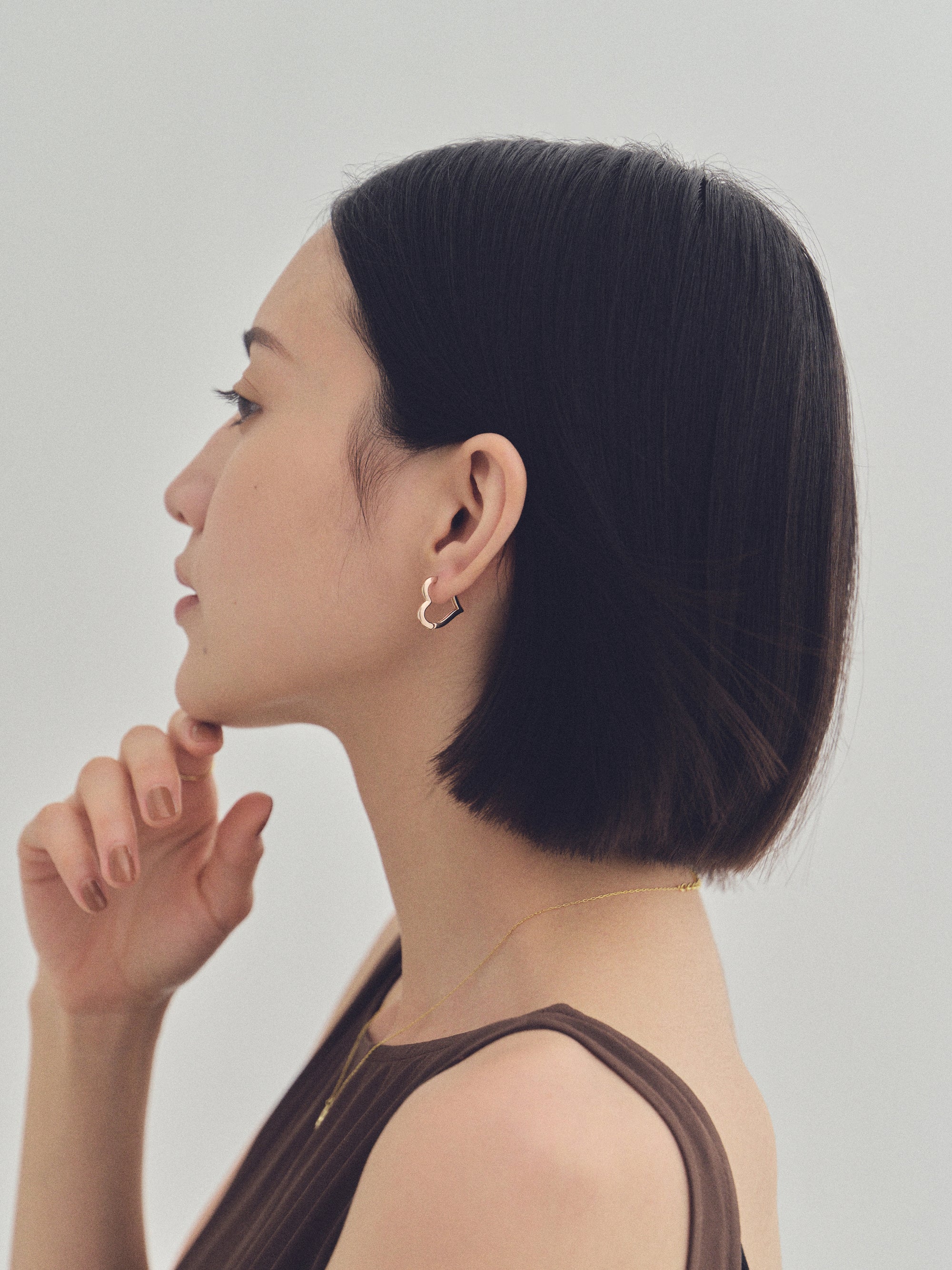 Pt900post ハートフープピアス