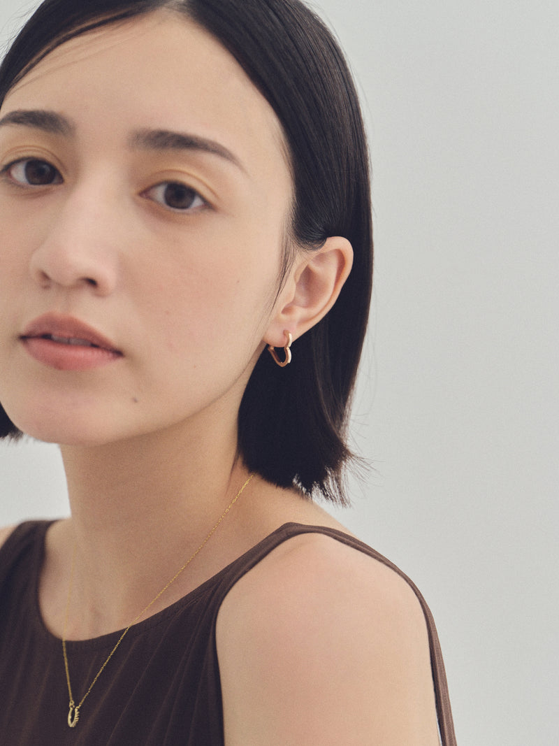 Pt900post ハートフープピアス