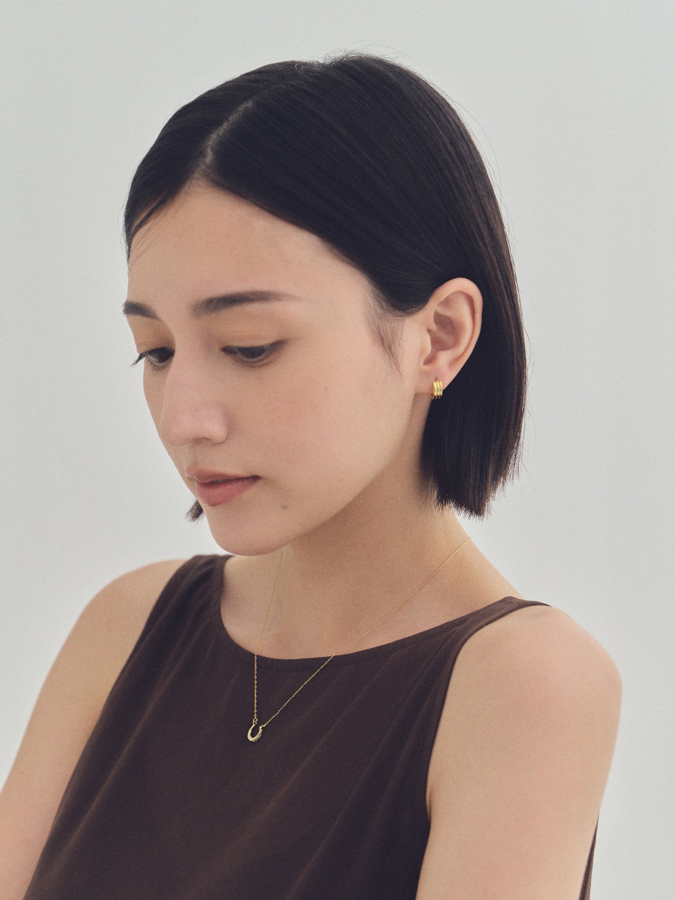 K18post テクスチャーフープピアス