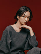 Pt900post カーブドフープピアス