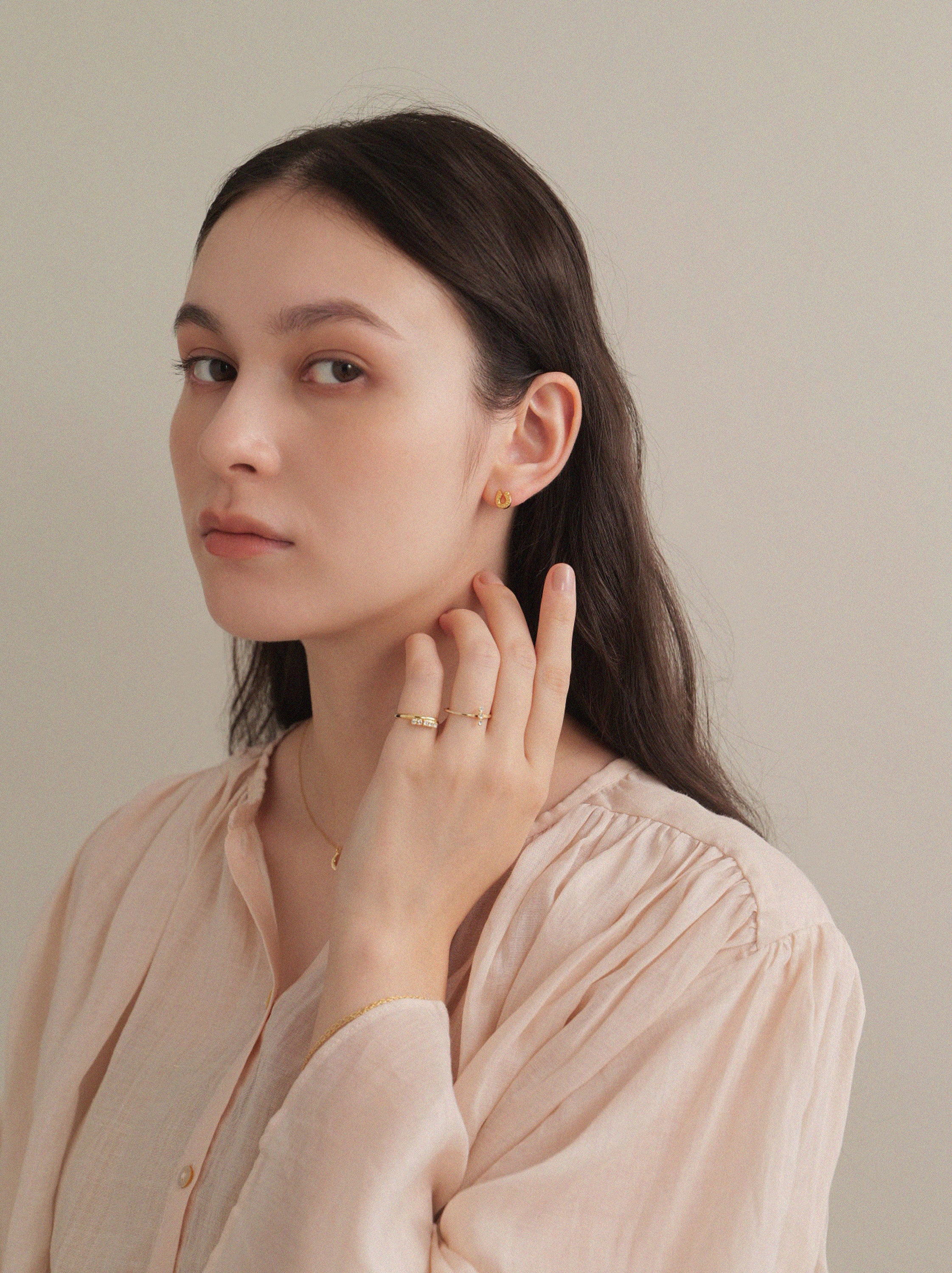 K18post クラフトホースシューピアス | LOKUMI