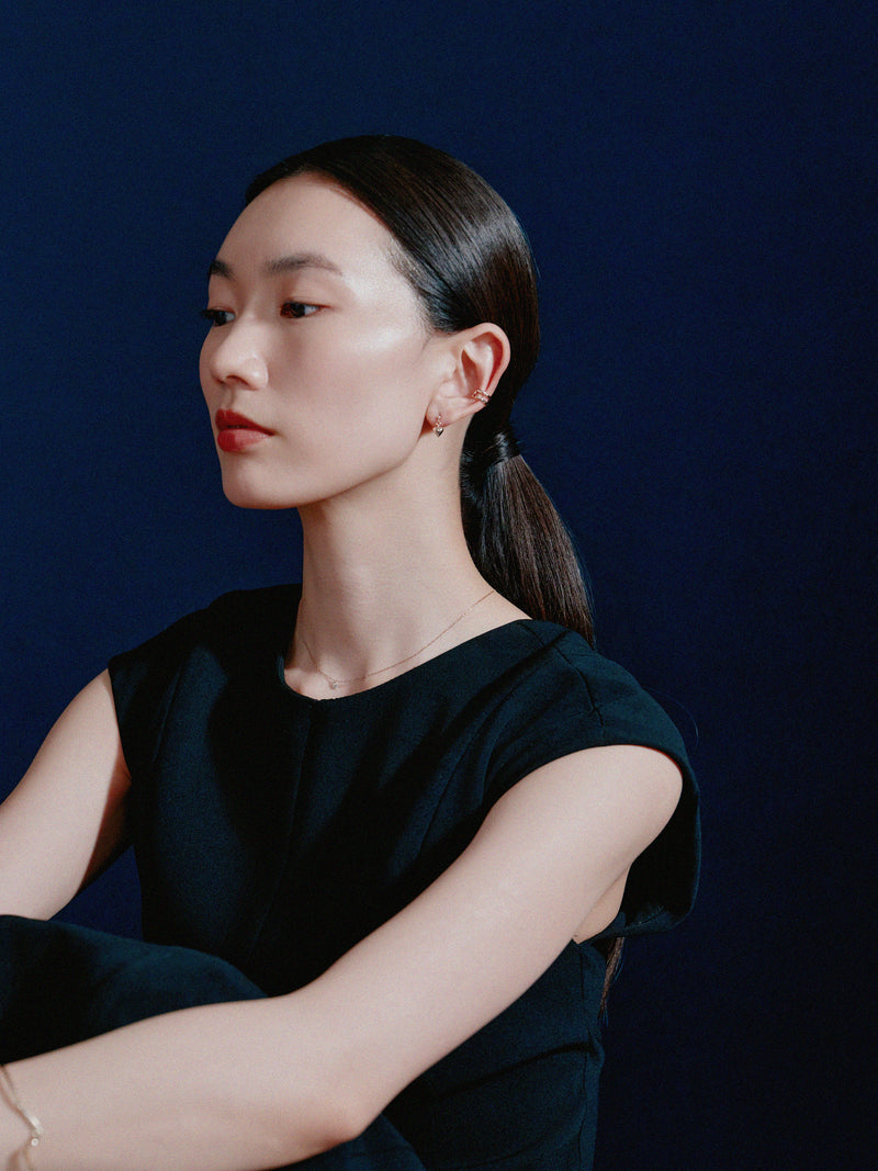 K18post クラフトハートピアス