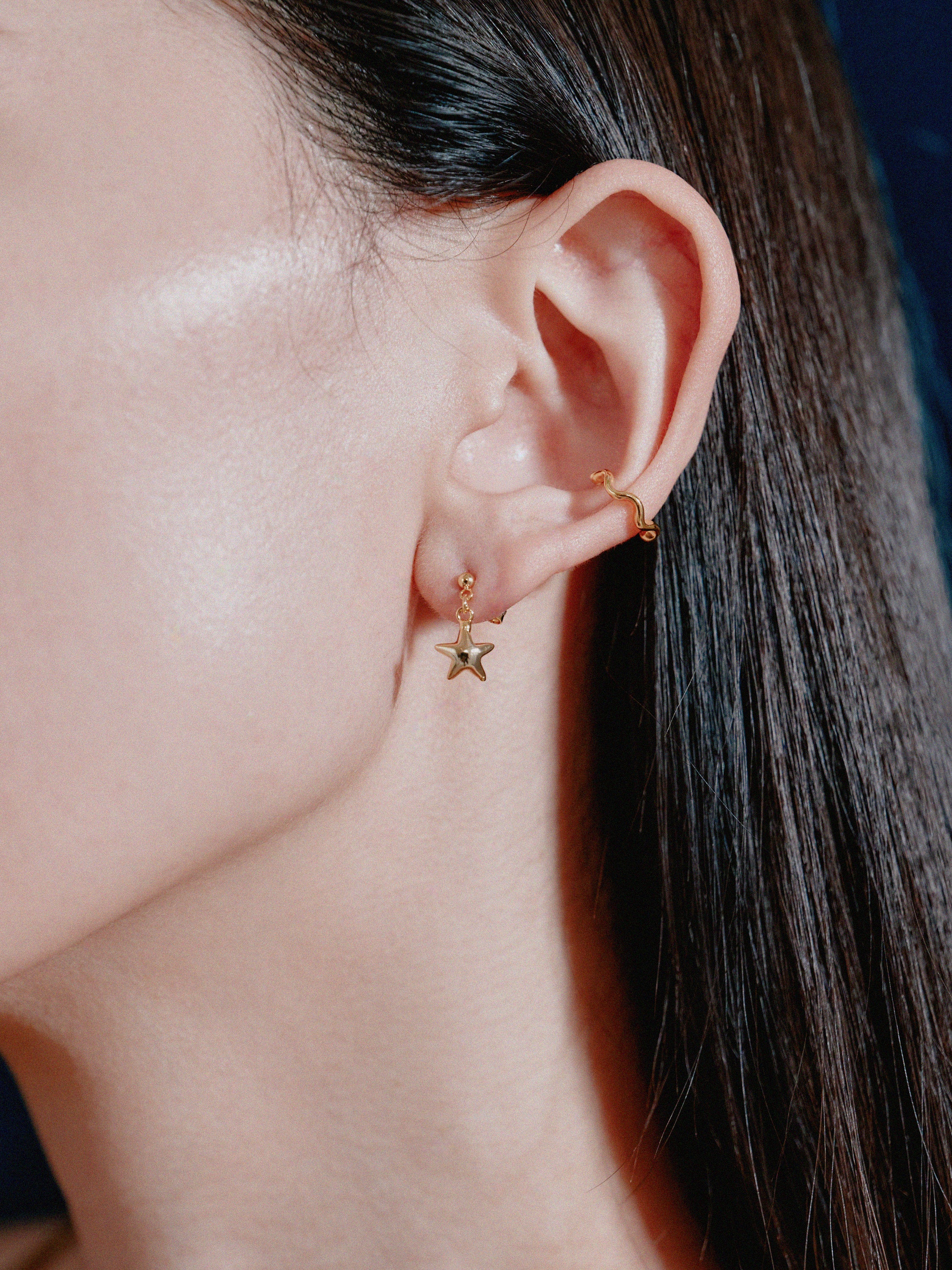 K18post クラフトスターピアス