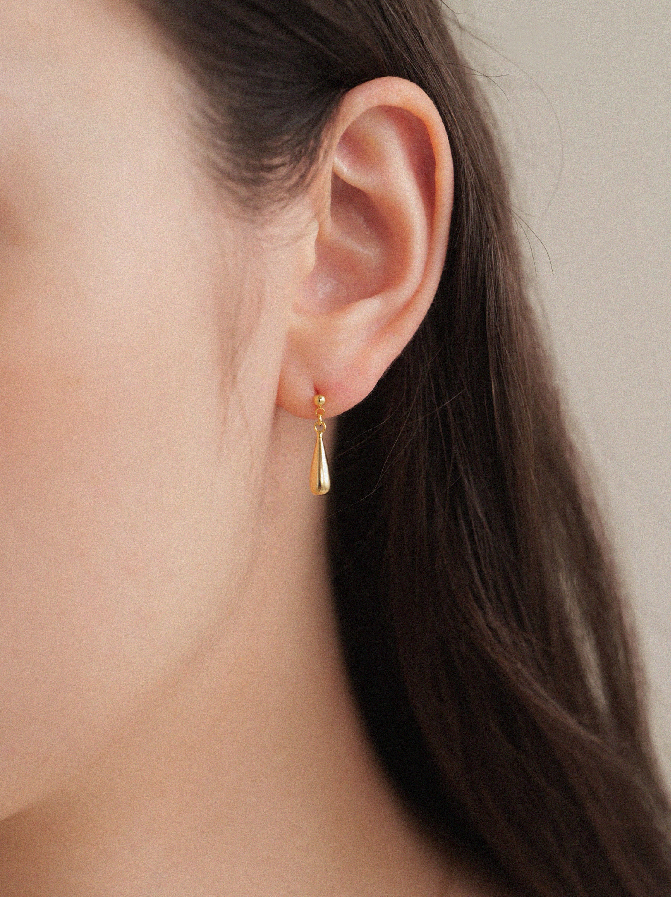 K18post クラフトドロップピアス