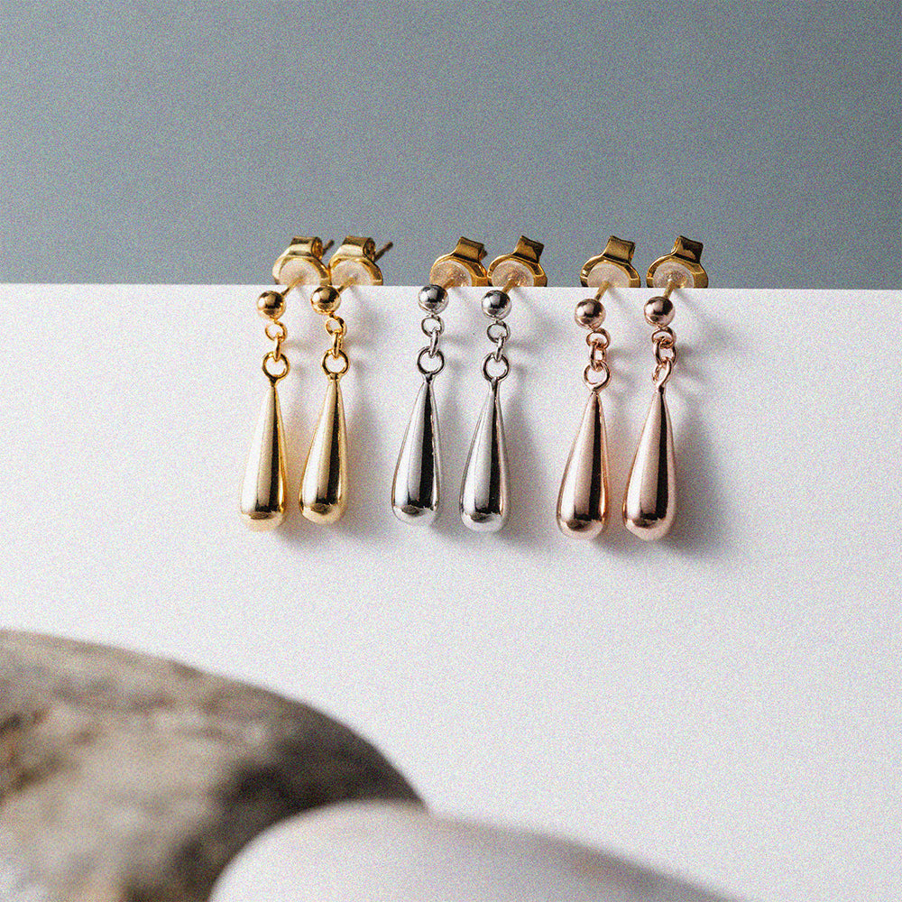 K18post クラフトドロップピアス