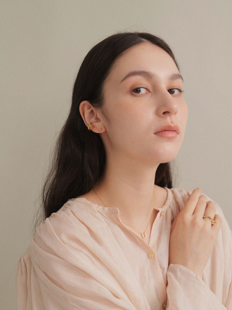 K18post クラフトハートピアス