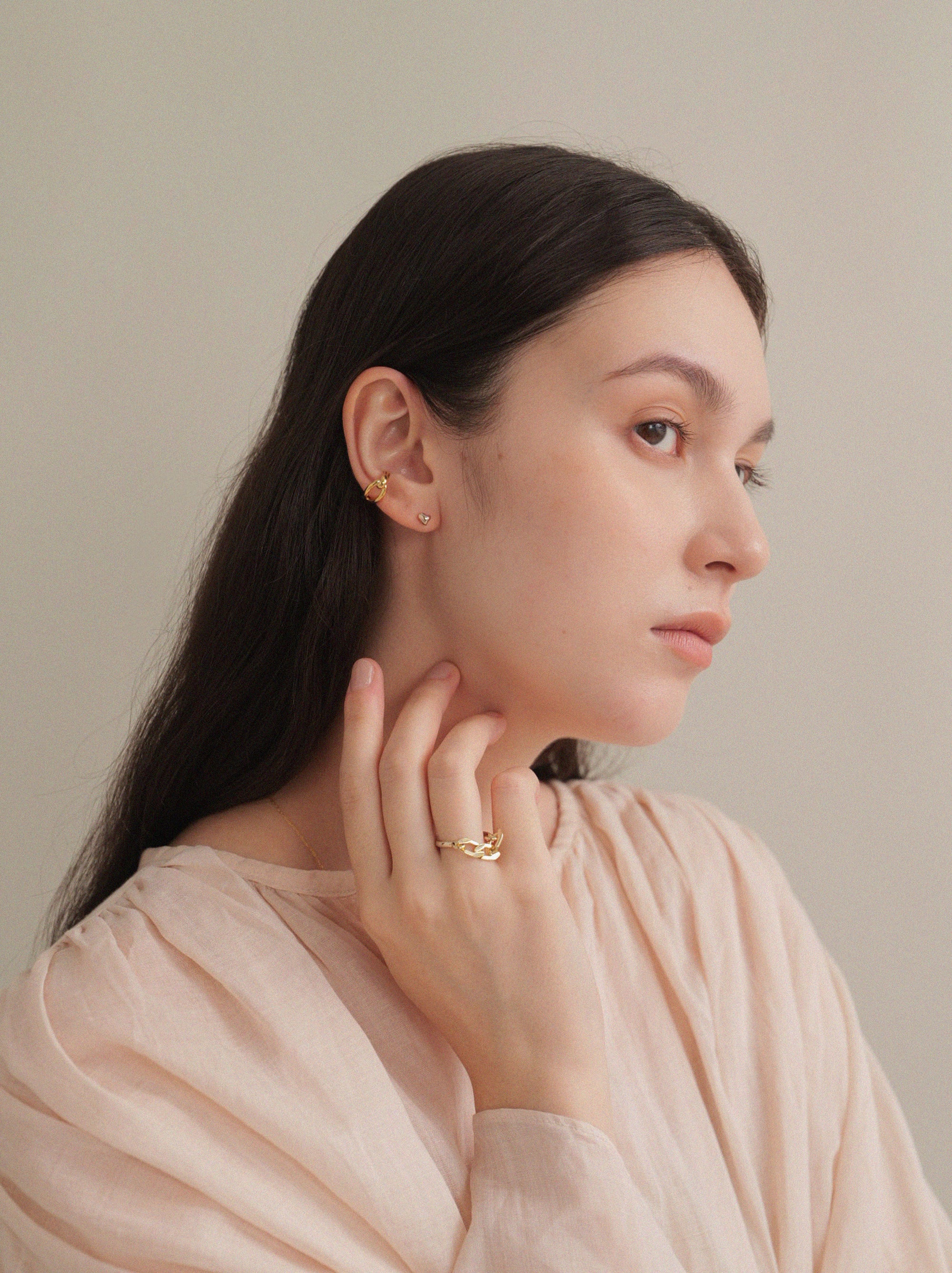 K18post クラフトハートピアス