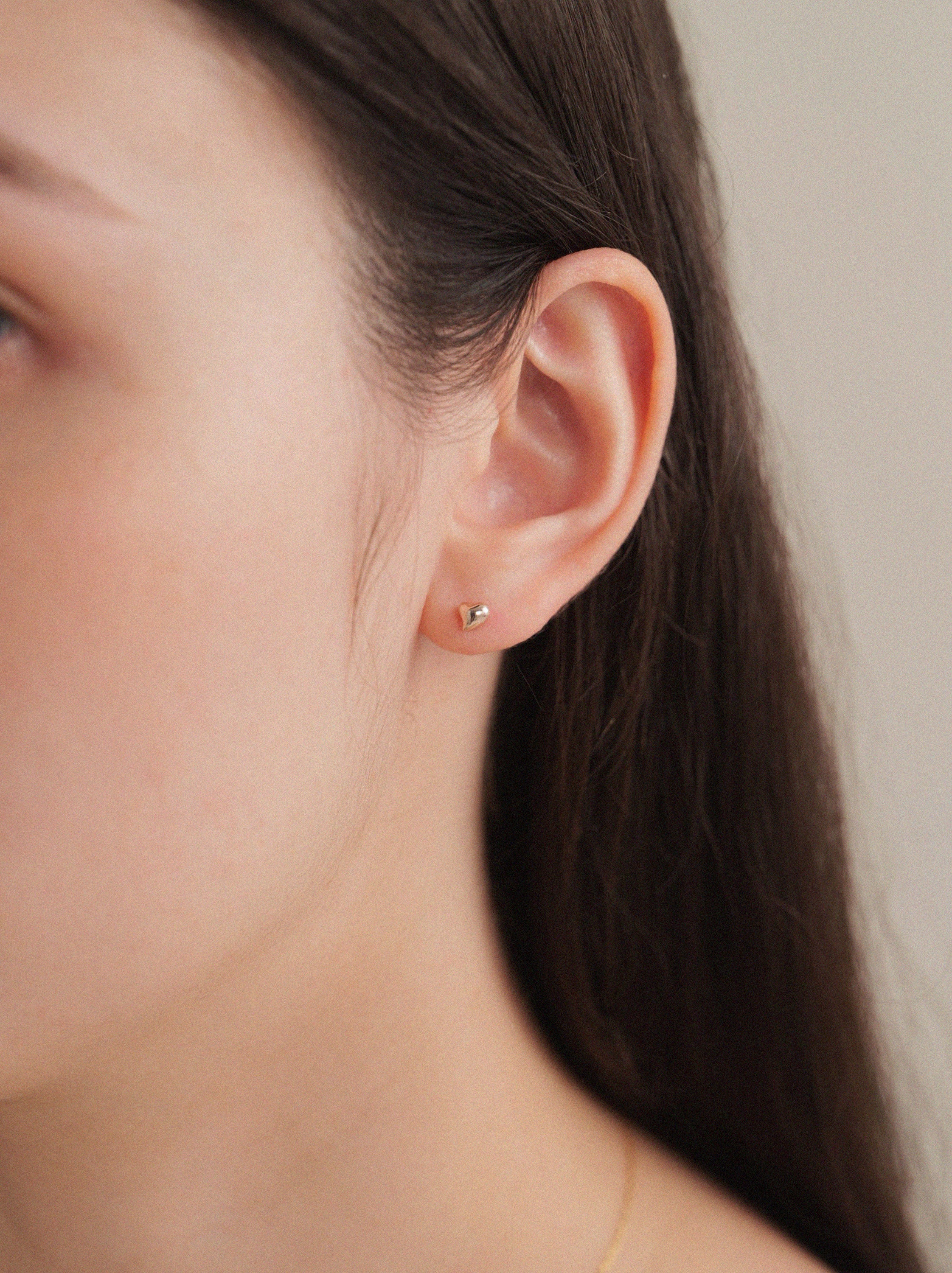 K18post クラフトハートピアス