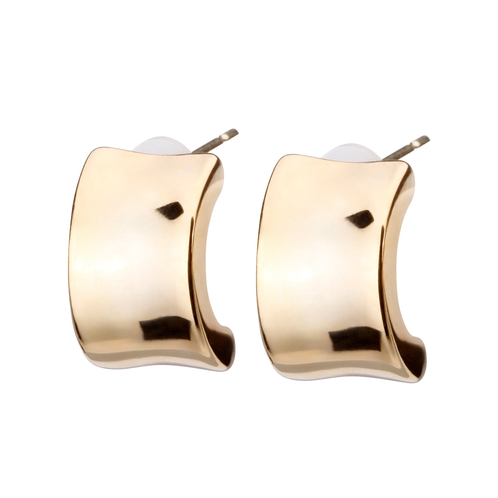 K18post クラフトハーフラウンドピアス