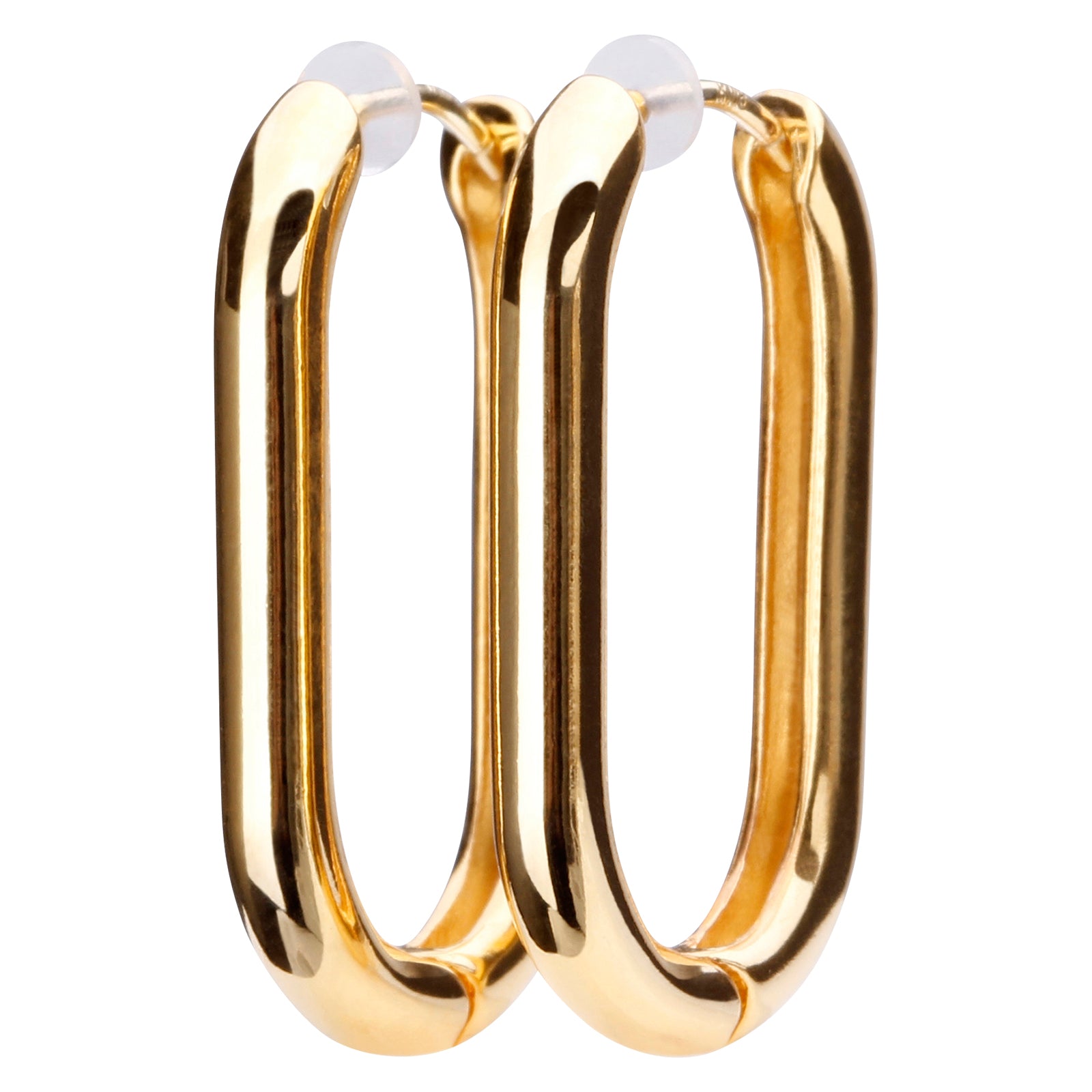 K18post オーバルラウンドフープピアス