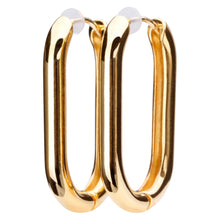 K18post オーバルラウンドフープピアス