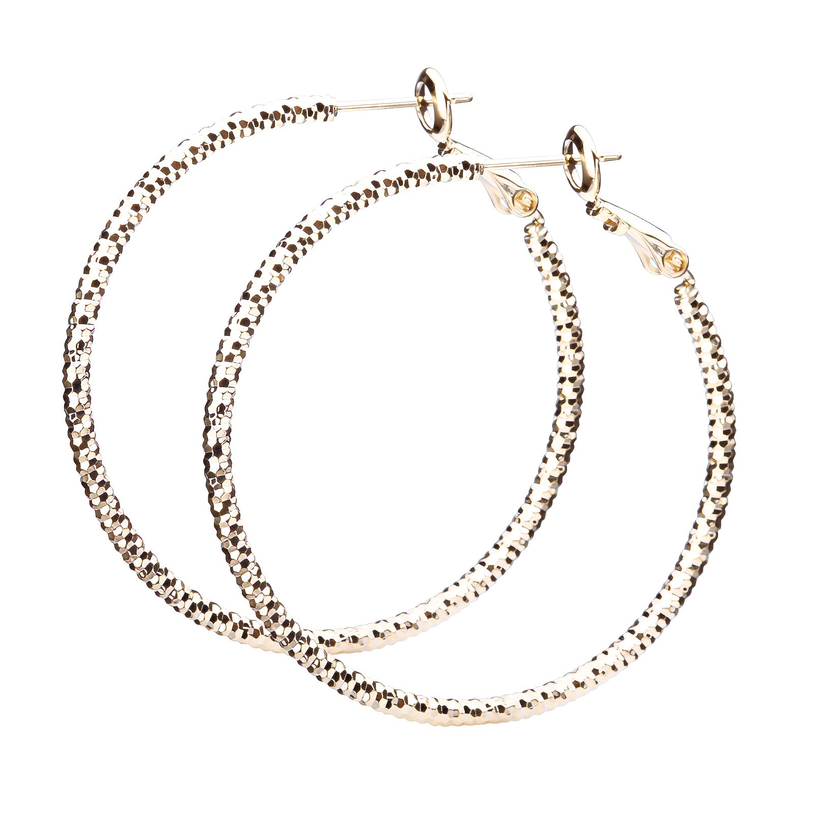 3サイズ×3コーティング テクスチャーフープピアス