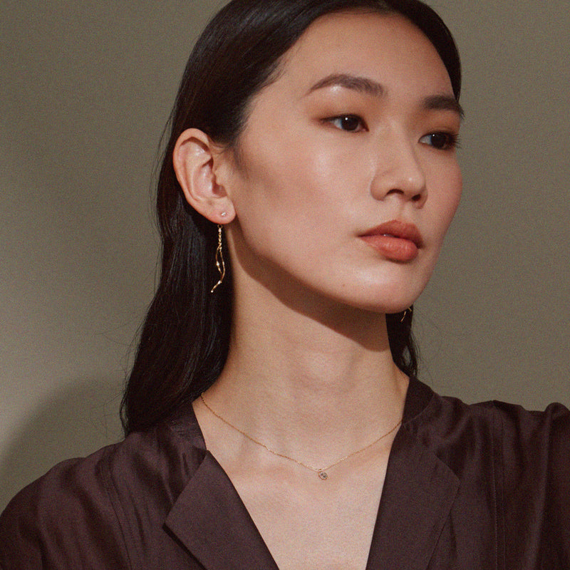 K18post 2wayバックキャッチピアス