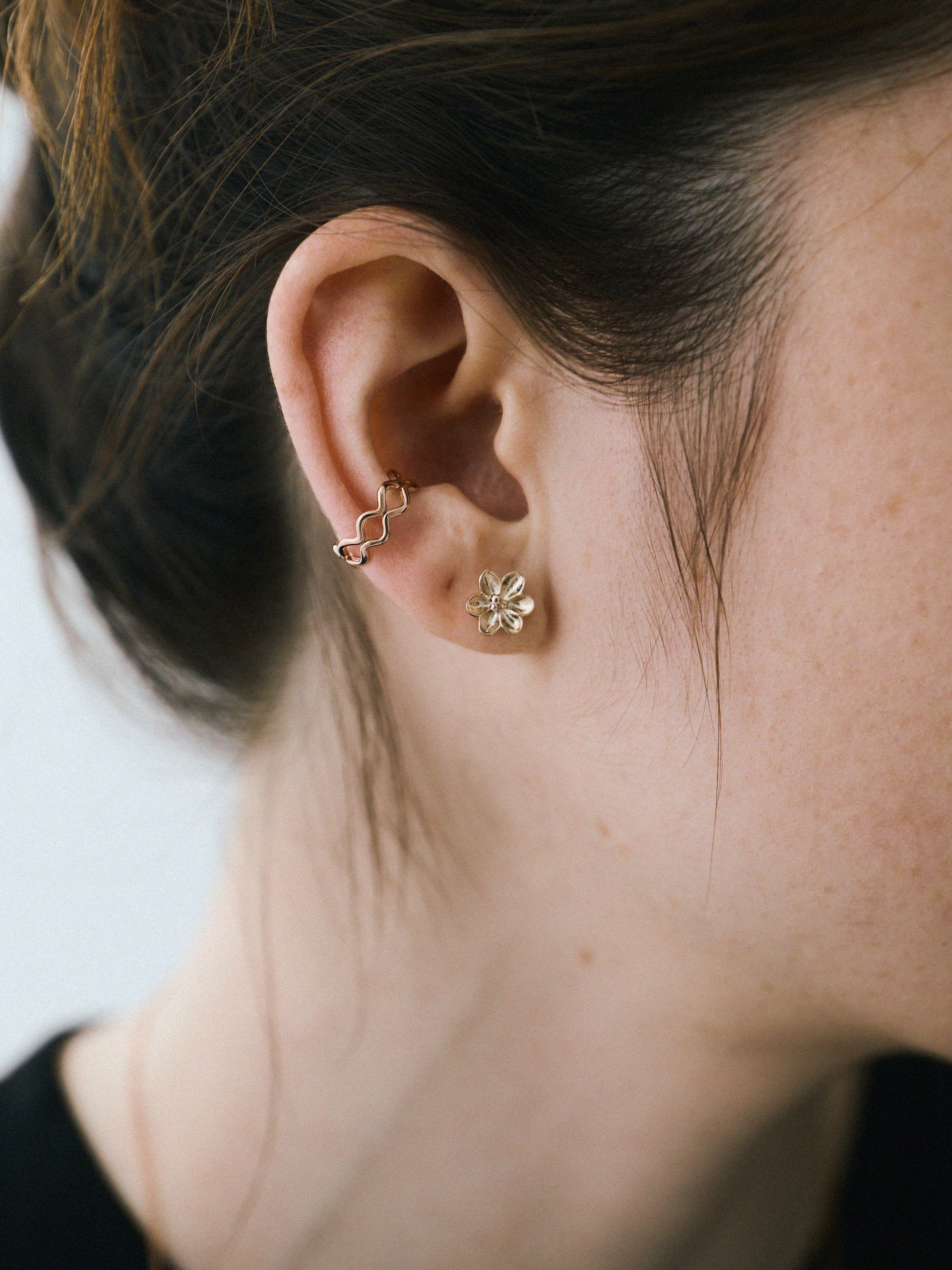 K18post クラフトフラワーピアス