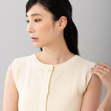 K18post クラフトクレセントピアス