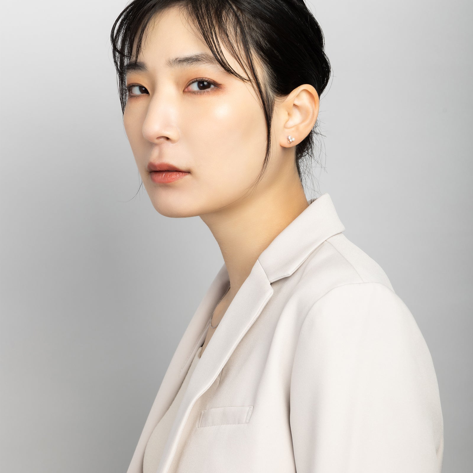 K18post パール＆ビジューピアス