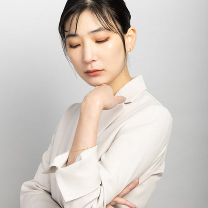 K18post ハーフラウンドパヴェピアス