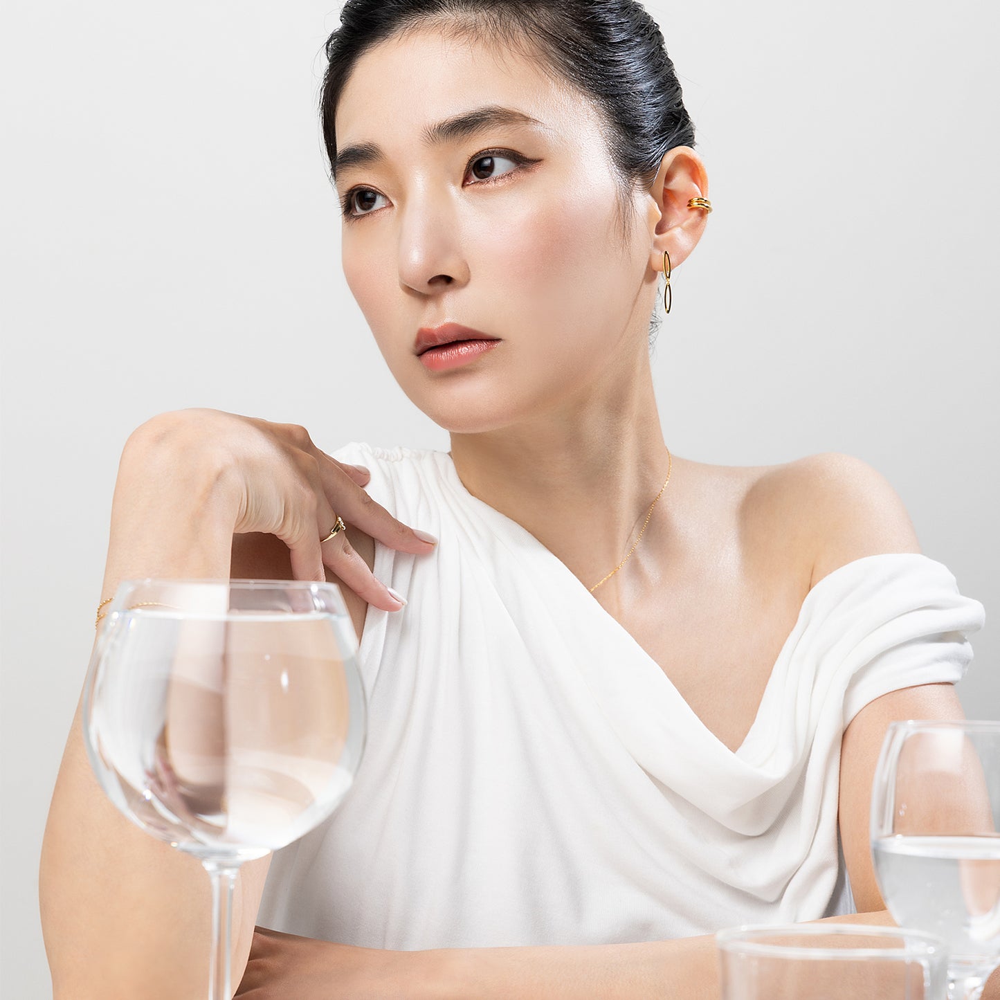 ダブルボールドライン イヤーカフ