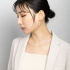 K18post メタルバー&ビジューピアス