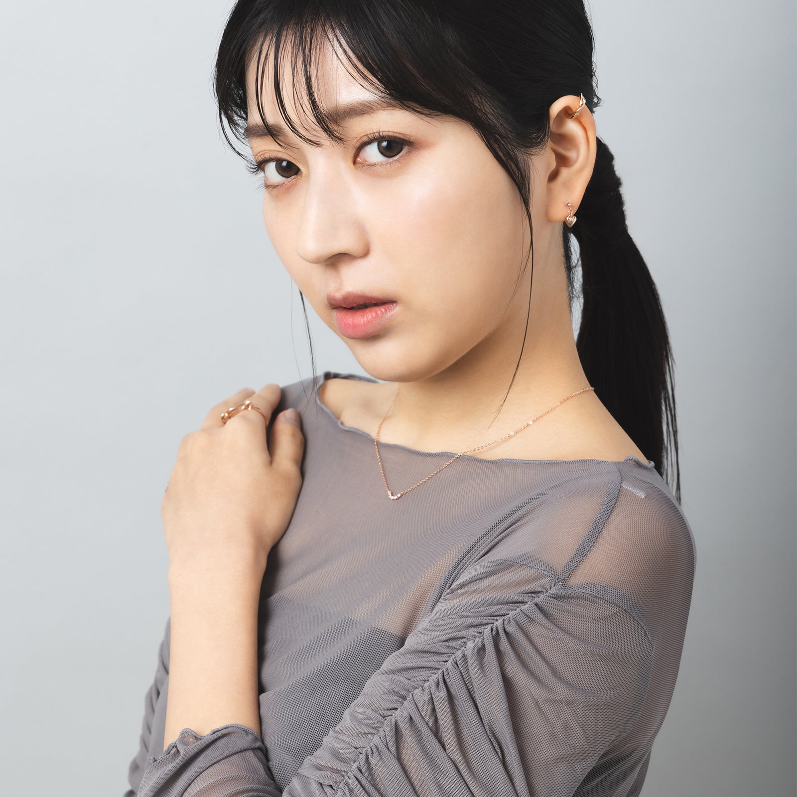 K18post クラフトハートピアス