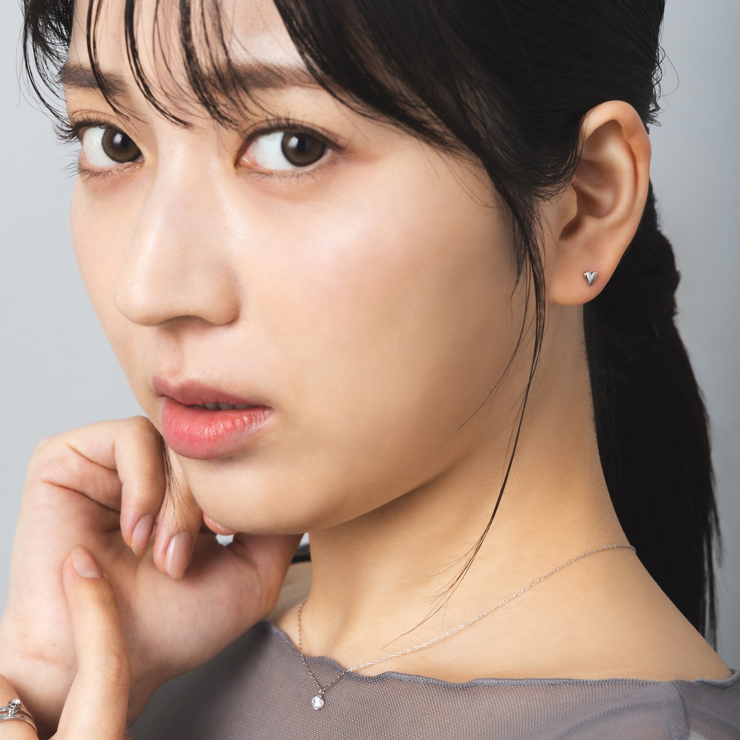 Pt900post プチハートピアス