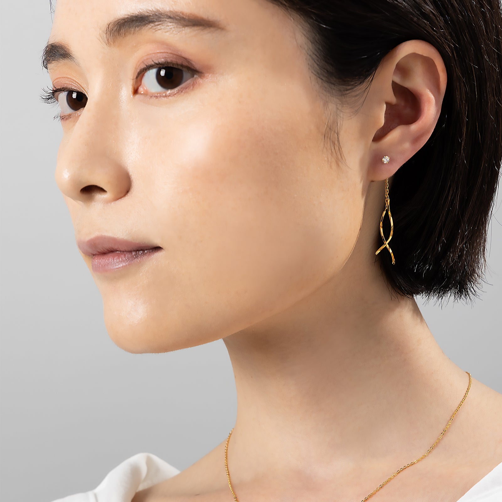 K18 ボール ピアス キャッチ 2way